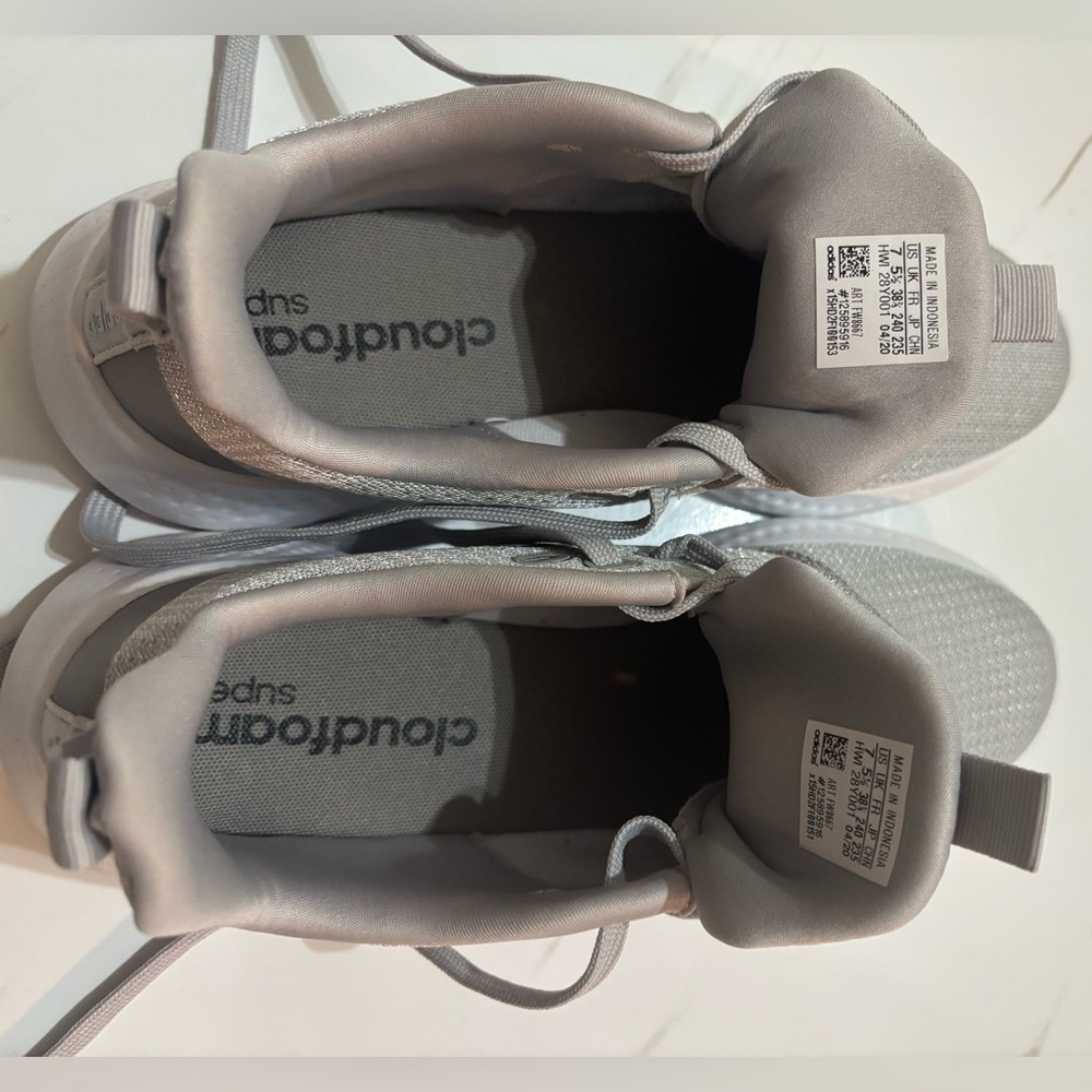 Women’s Adidas Cloudfoam Pure 2.0 'Grey Silver Metallic' - Picture 9 of 12
